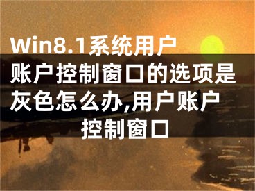 Win8.1系統(tǒng)用戶賬戶控制窗口的選項是灰色怎么辦,用戶賬戶控制窗口