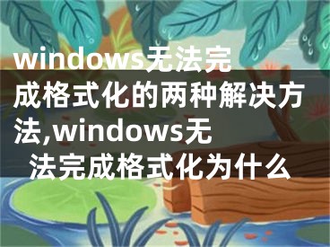 windows無法完成格式化的兩種解決方法,windows無法完成格式化為什么