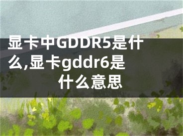 顯卡中GDDR5是什么,顯卡gddr6是什么意思