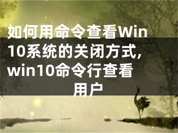 如何用命令查看Win10系統(tǒng)的關閉方式,win10命令行查看用戶