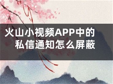 火山小視頻APP中的私信通知怎么屏蔽