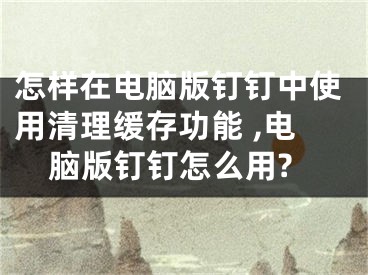 怎樣在電腦版釘釘中使用清理緩存功能 ,電腦版釘釘怎么用?