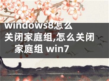 windows8怎么關(guān)閉家庭組,怎么關(guān)閉家庭組 win7