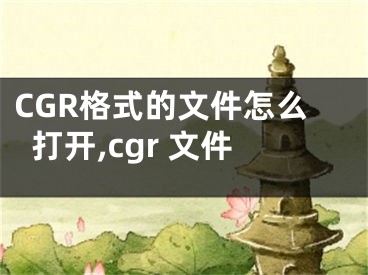 CGR格式的文件怎么打開,cgr 文件