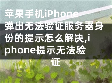 蘋果手機iPhone彈出無法驗證服務器身份的提示怎么解決,iphone提示無法驗證