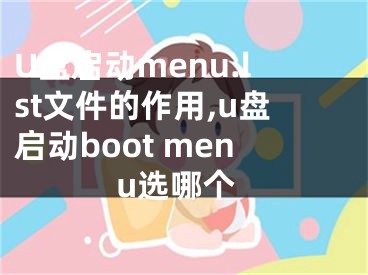 U盤啟動(dòng)menu.lst文件的作用,u盤啟動(dòng)boot menu選哪個(gè)