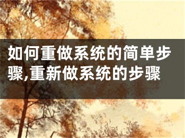 如何重做系統(tǒng)的簡單步驟,重新做系統(tǒng)的步驟