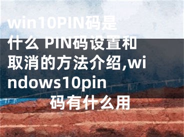 win10PIN碼是什么 PIN碼設置和取消的方法介紹,windows10pin碼有什么用