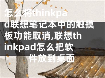 怎么將thinkpad聯(lián)想筆記本中的觸摸板功能取消,聯(lián)想thinkpad怎么把軟件放到桌面