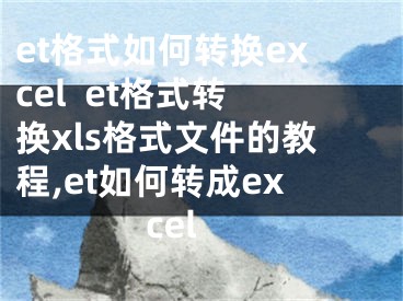 et格式如何轉(zhuǎn)換excel  et格式轉(zhuǎn)換xls格式文件的教程,et如何轉(zhuǎn)成excel