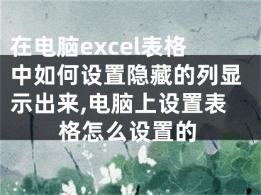 在電腦excel表格中如何設置隱藏的列顯示出來,電腦上設置表格怎么設置的