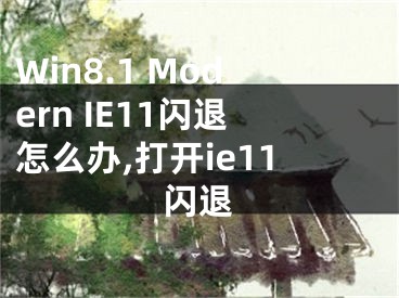 Win8.1 Modern IE11閃退怎么辦,打開ie11閃退