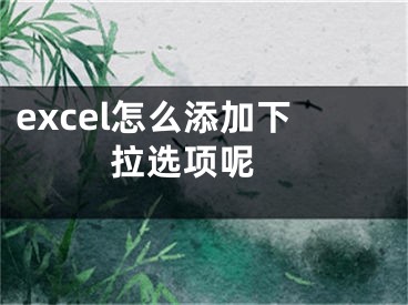 excel怎么添加下拉選項呢 