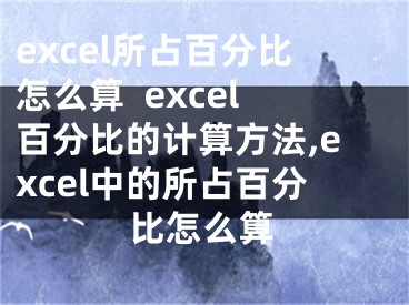 excel所占百分比怎么算  excel百分比的計算方法,excel中的所占百分比怎么算