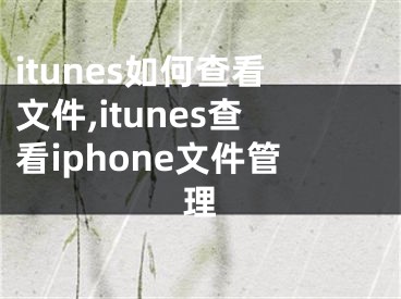 itunes如何查看文件,itunes查看iphone文件管理