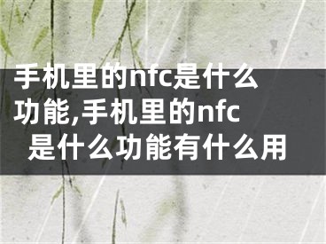 手機(jī)里的nfc是什么功能,手機(jī)里的nfc是什么功能有什么用