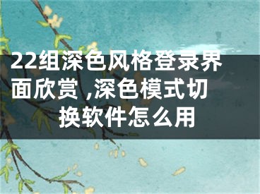 22組深色風(fēng)格登錄界面欣賞 ,深色模式切換軟件怎么用