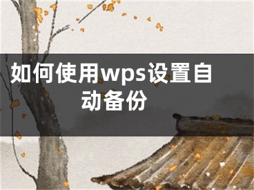 如何使用wps設(shè)置自動備份 