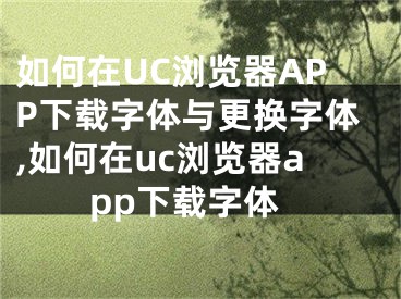 如何在UC瀏覽器APP下載字體與更換字體,如何在uc瀏覽器app下載字體