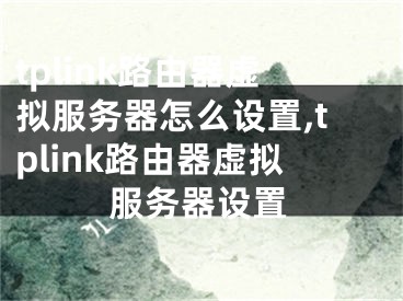 tplink路由器虛擬服務(wù)器怎么設(shè)置,tplink路由器虛擬服務(wù)器設(shè)置