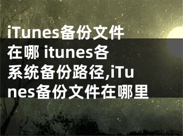 iTunes備份文件在哪 itunes各系統(tǒng)備份路徑,iTunes備份文件在哪里