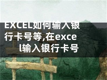 EXCEL如何輸入銀行卡號等,在excel輸入銀行卡號