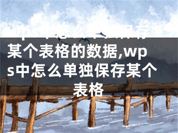 wps中怎么單獨(dú)保存某個(gè)表格的數(shù)據(jù),wps中怎么單獨(dú)保存某個(gè)表格