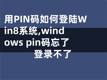 用PIN碼如何登陸Win8系統(tǒng),windows pin碼忘了登錄不了