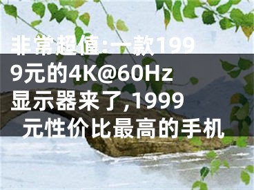 非常超值:一款1999元的4K@60Hz顯示器來了,1999元性價(jià)比最高的手機(jī)