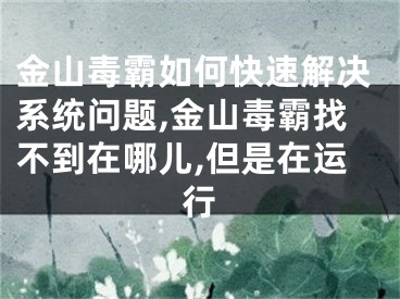 金山毒霸如何快速解決系統(tǒng)問(wèn)題,金山毒霸找不到在哪兒,但是在運(yùn)行