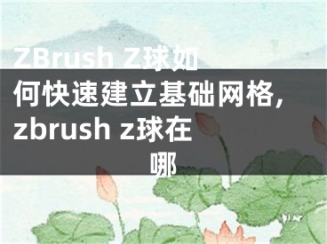 ZBrush Z球如何快速建立基礎(chǔ)網(wǎng)格,zbrush z球在哪