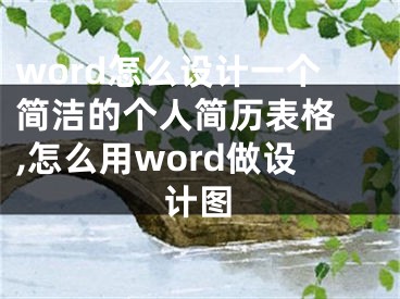 word怎么設(shè)計一個簡潔的個人簡歷表格 ,怎么用word做設(shè)計圖