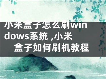 小米盒子怎么刷windows系統(tǒng) ,小米盒子如何刷機(jī)教程