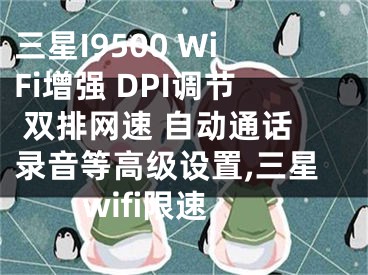 三星I9500 WiFi增強 DPI調(diào)節(jié) 雙排網(wǎng)速 自動通話錄音等高級設(shè)置,三星wifi限速