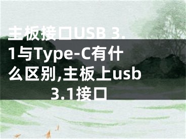 主板接口USB 3.1與Type-C有什么區(qū)別,主板上usb3.1接口