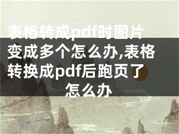 表格轉(zhuǎn)成pdf時圖片變成多個怎么辦,表格轉(zhuǎn)換成pdf后跑頁了怎么辦