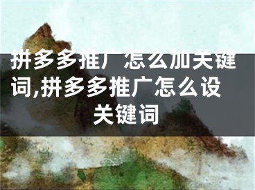 拼多多推廣怎么加關(guān)鍵詞,拼多多推廣怎么設(shè)關(guān)鍵詞