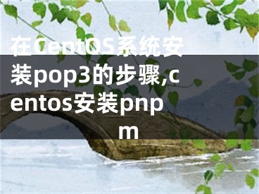 在CentOS系統(tǒng)安裝pop3的步驟,centos安裝pnpm