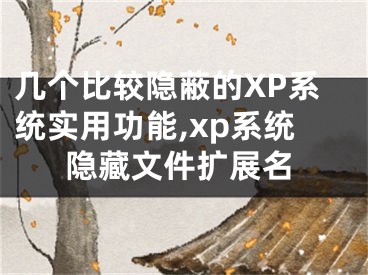 幾個(gè)比較隱蔽的XP系統(tǒng)實(shí)用功能,xp系統(tǒng)隱藏文件擴(kuò)展名