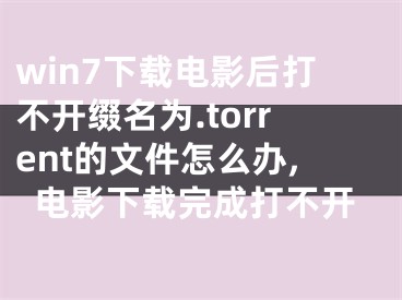 win7下載電影后打不開綴名為.torrent的文件怎么辦,電影下載完成打不開