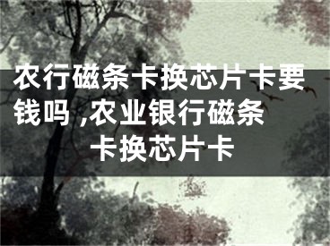 農(nóng)行磁條卡換芯片卡要錢嗎 ,農(nóng)業(yè)銀行磁條卡換芯片卡