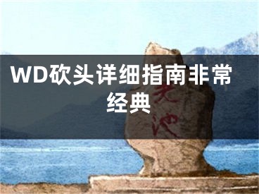 WD砍頭詳細(xì)指南非常經(jīng)典