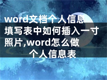 word文檔個人信息填寫表中如何插入一寸照片,word怎么做個人信息表