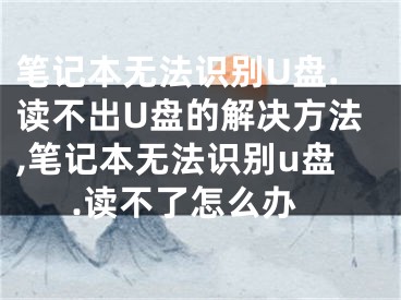 筆記本無法識別U盤.讀不出U盤的解決方法,筆記本無法識別u盤.讀不了怎么辦