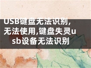 USB鍵盤無法識別,無法使用,鍵盤失靈usb設(shè)備無法識別