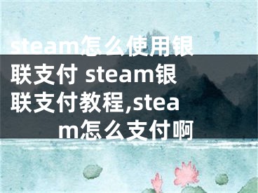 steam怎么使用銀聯(lián)支付 steam銀聯(lián)支付教程,steam怎么支付啊