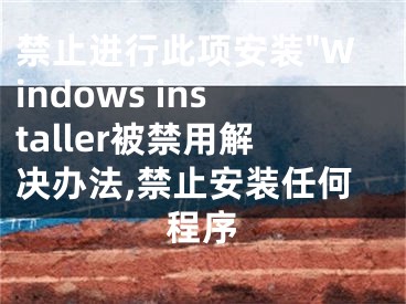 禁止進行此項安裝"Windows installer被禁用解決辦法,禁止安裝任何程序