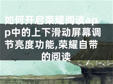 如何開啟榮耀閱讀app中的上下滑動屏幕調(diào)節(jié)亮度功能,榮耀自帶的閱讀