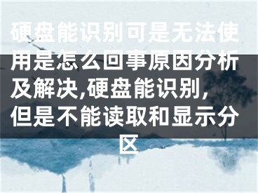 硬盤能識(shí)別可是無法使用是怎么回事原因分析及解決,硬盤能識(shí)別,但是不能讀取和顯示分區(qū)