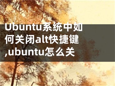 Ubuntu系統(tǒng)中如何關(guān)閉alt快捷鍵 ,ubuntu怎么關(guān)